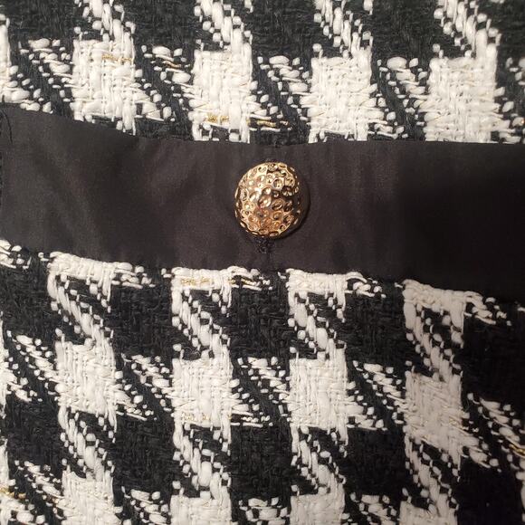 Tuckernuck Pomander Place Coco Tweed Bow Dress Houndstooth Black White Medium - Picture 7 of 12